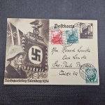 Alemanha III Reich, período do Nazismo, raro inteiro postal circulado em 1934 com franquia complementar de vários selos, mostrando soldado alemão. Qualidade fantástica!  OBS: O item não Promove ou glorifica a violência da intolerância racial ou religiosa. Está à venda apenas para fins de preservação da memória histórica. A Casa de Leilões não faz apologia a quaisquer movimentos políticos ou ideológicos, bem como repudia qualquer ideologia de cunho racista.