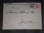 Brasil, envelope circulado com franquia de selos Vovó, com carimbo da "AG. de JARAGUÁ - S. CATHARINA", duplamente batido, nítidos!