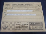 Itália, fantástico telegrama de 1938 (período do Fascismo), com publicidades diversas. No verso, bela Ave da bala elah. Perfeito! Cotação internacional!