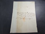 Brasil II Império, documento particular  fiscal datado 25 de Março de 1883 com estampilha/selo fiscal de 200 réis, D. Pedro II. Trata de pagamento de dívida (recibo). Marcas do tempo