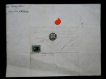 Brasil II Império, carta enviada do Rio de Janeiro para Porto das Flores, na Fazenda Barreado Santa Thereza de Valença, na província do Rio de janeiro em 17 de Junho de 1876, sendo postada com selo de 100 réis - D. Pedro II (Barba preta), o documento (Corte de venda) recebeu em tratamento fiscal de 200 réis pago em dinheiro por não haver estampilhas fiscais. BEC.