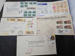 Brasil, lote com 5 intens. curiosos e interessantes, todos circulado com 4 carimbos de "A.R." diferentes e um manuscrito