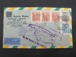 Brasil, envelope circulado em 1948 para os EUA com belo carimbo de RETURNE TO WRITER (mão). Envelope publicitário de Roberto Werner. Qualidade impecável! Curioso e raro item!