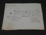 Uruguai/Brasil, documento alfandegário uruguaio, onde navio brasileiro FELIX declara à polícia alfandegária que possui 3 escravos a bordo. Datado MONTEVIDEO, 19 de Junho de 1828, I Império do Brasil. Bom estado!