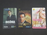 Brasil, lote com 3 cartões de telefone com publicidades de filmes. Excelente estado! Raros itens!