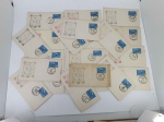 Brasil, lote com a série completa de folhinhas alusivas aos Jogos Infantis de 1956, todas com CBC's diferentes. Raro conjunto! Total de 21 folhinhas