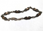 Vintage Luxo Jóias, Pulseira Art Deco Filigranada com Apliques em Ouro, em Prata de Lei, medindo 19cm. Peso total 7gr