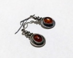 Vintage Fashion Luxo jóias, Par de Brincos Pendentes em Prata de Lei 925, com Âmbar, medindo 28mm. Peso total 5,82gr