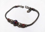 Vintage Luxo Jóias, Pulseira Cloisonné em Prata de Lei, medindo 21cm. Peso total 14,19gr