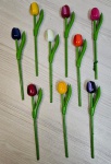 Lindo buquê de Tulipas em madeira para decoração. Coloridas, medem 20x4. 