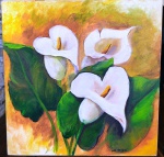 Assinado - MSV Gosel -  AcrilicoST - Copos de Leite - Sem Moldura - Mede:  50x50 cm  - ROB (5)