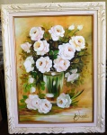 Assinatura não identificada - M Sandré -  OST  - Vaso de flores - Mede: CM : 70x90 cm e SM:  70x50 cm  - ROB (17)