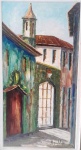 MARIA GUADALUPE - Quadro Oleo sobre Eucatex - "Portal " - Mede: CM(50x80) e SM(33x64) cm - Evidência de ataque de cupim, sem afetar a obra.