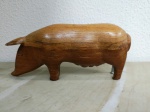 porco de madeira encerado 1 pé com parafuso- Mede: 18 cm  (VE164)