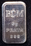 Barra de PRATA  pura (999) . BDM . Pesa: 5g