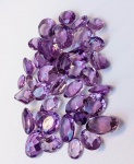 Lote pedras preciosas Ametistas - Lapidação Retangular  -  160,5  ct aprox. -9 peças 