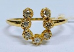 Lindo anel em OURO 18K com incrustações de 7 brilhantes de aprox. 1 ponto l. Peso  : 1,3 g - Aro: 14   JMR034-D