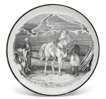 ANTIGO MEDALHÃO EM LOUÇA PORTUGUESA DE SACAVEM MARCA GIMAN & CIA. MEDINDO 35.5 CM