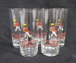 JOHNNIE WALKER - LOTE COM CINCO COPOR PARA WHISKY EM VIDRO . MEDINDO 13.5 X 7 CM