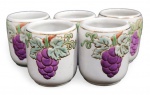 CINCO COPINHOS PARA VINHO EM CERÃMICA MARCA CERAMARTE. MEDINDO 5.5 X 4.5 CM
