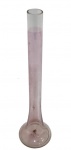 ANTIGA SOLIFLEUR EM VIDRO ROSADO. MEDINDO 28 X 7.5 CM