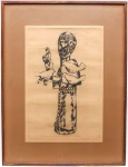 Poty Lazzarotto (Napoleon Potyguara Lazzarotto, 19241998): "São Francisco". Tiragem "9/10". Assinado e datado à lápis. Moldura em passpartout envidraçada. Medidas: Alt.: x Comp.: