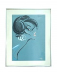 Lanfranco Aldo Ricardo Vaselli Cortellini Rossi Rossini, "LAN": aquarela sobre papel , ass. inf. dir. e dat. Rio 1961. Med. Mi 48 x 33 cm  Me 62 x 47 cm