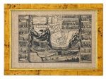 PIERRE MORTIER: Antiga gravura , mapa da cerimonia do Conclave do Papa em Roma e descrição das solenidades. Med. Mi 68 x 44 cm Me 88 x 64 cm (papel com sujicidade)