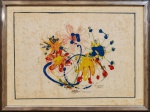 Fernando Codognotto : "Sem título", técnica mista sobre papel , ass. inf. dir. , localizado Roma e dat. 1972. Med. Mi 50 x 70 cm  Me 70 x 90 cm (papel apresenta sujicidade)