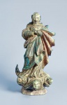Arte Sacra :Nossa Senhora da Conceição,  magnífica Santa em terracota,  Pernambuco,  Brasil,  século XVIII, apresenta resquícios de policromia,  em excelentes condições originais, nenhum dano estrutural, faltando apenas o " crescente " esquerdo. Uma peça importante,  digna de uma importante coleção ou mesmo um Museu. Med. 28 cm alt