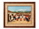 Tereso Colo C. (Nicaragua): " Rogacion de la lluvia" : óleo s. tela , ass. inf. esq. e localizado S.J.Comalapa. Med. Mi 28 x 35 cm  Me 40 x 47 cm