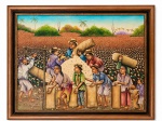Matías González Chavajay (Guatemala): "Colheita", óleo s. tela , ass. inf. esq. Med. Mi 45 x 55 cm  Me 55 x 65 cm