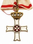 "Comenda de Malta, Cruz do Mérito da Ordem Soberana e Militar de Malta, em prata e esmalte, estojo original."