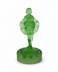 Floreira art deco em vidro , representando bailarina, circa 1920. Med. 18 cm alt