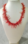 Colar em espiculas naturais de coral mediterraneo. Med. 46 cm