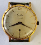 Relógio de pulso masculino marca Suiça  "Heloisa" , mecanico de corda manual , produzido nos anos 50/60 , caixa em ouro amarelo 18 k 750 , não testado . Peso total. 19,1 gr . Med. 3,5 cm diam