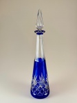 SAINT LOUIS - Carafe em cristal overlay francês (Cut to clear), modelo Pyramid, seviço Massenet, tam