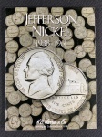 Livro Porta Moedas - Coin Holder H.E Harris & Co. Jefferson Nickel 1938 – 1961, sem moedas.