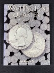 Livro Porta Moedas - Coin Holder H.E Harris & Co. Washington Quarter 1965-1987, com as moedas circuladas dos anos: 1965 x 2, 1966, 1967, 1968, 1969, 1970 D, 1971 D, 1974, 1974 D, 1976 x 2, 1976 D, 1977 D, 1979 D, 1980 P, 1981 D, 1982 P, 1983 P, 1983 D, 1984 P, 1984 D, 1985 P, 1985 D, 1986 P, 1987 P, 1987 D.