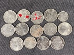 Moedas comemorativas circuladas do Canada, 5 cents 2005 `Victory anniversary nickel – Segunda Guerra Mundial`, 10 cents 2001 `Marching mothers`, 25 cents 1999 `December`, 25 cents 2000 `Pride`, 25 cents 2005 `Year of the veteran`, 25 cents 2005 `Saskatchewan Centennial`, 25 cents 2007 `Vancouver 2010 – Ice Hockey`, 25 cents 2007 `Vancouver 2010 –Biathlon Shooting`, 25 cents 2008 `Vancouver 2010 – Bobsleigh`, 25 cents 2008 `Vancouver 2010 – Figure Skating`, 25 cents 2009 `Vancouver 2010 – Men’s Hockey`, 25 cents 2009 `Vancouver 2010 – Women’s Hockey`, 25 cents 2009 `Golden Moments: Cindy Klassen`, 25 cents 2010 `65th anniversary – Segunda Guerra Mundial`.