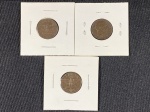 Moedas circuladas da Itália – Segunda Guerra Mundial, 5 Centesimi 1937, 5 Centesimi 1938, 5 Centesimi 1939.