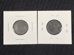 Moedas circuladas da Itália – Segunda Guerra Mundial, 20 Centesimi 1939, 20 Centesimi 1943.