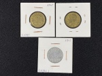 Moedas circuladas da França – Segunda Guerra Mundial, 1 Franc 1940, 1 Franc 1941, 1 Franc 1942.