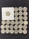 Moedas circuladas dos Estados Unidos da América, são 28 unidades, 1 Dime 1958, 1 Dime 1965 x 2, 1 Dime 1966, 1 Dime 1967 x 6, 1 Dime 1968 D, 1 Dime 1970, 1 Dime 1971 D, 1 Dime 1975 x 2, 1 Dime 1984 P, 1 Dime 1987 P, 1 Dime 1988 P, 1 Dime 1989 P, 1 Dime 1991 P x 2, 1 Dime 1992 P, 1 Dime 1998 P, 1 Dime 1998 D, 1 Dime 2004 P, 1 Dime 2015 P, 1 Dime 1983 S – Proof Like.