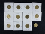 Moedas circuladas da Itália, 20 Liras 1957, 20 Liras 1958, 20 Liras 1959, 20 Liras 1969, 20 Liras 1970, 20 Liras 1971, 20 Liras 1972, 20 Liras 1975, 20 Liras 1979, 20 Liras 1980, 20 Liras 1982, 20 Liras 1983.