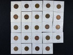 Moedas circuladas da Grã-Bretanha, 1 New Penny 1971, 1 New Penny 1974, 1 New Penny 1975, 1 New Penny 1976, 1 New Penny 1977, 1 New Penny 1978, 1 New Penny 1981, One Penny 1983, One Penny 1987, One Penny 1988, One Penny 1989, One Penny 1991, One Penny 1992, One Penny 1993, One Penny 1994, One Penny 1995, One Penny 1996, One Penny 1998, One Penny 1999, One Penny 2000, One Penny 2002, One Penny 2004, One Penny 2006, One Penny 2007.