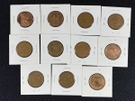 Moedas circuladas da Grã-Bretanha, 2 New Pence 1971, 2 New Pence 1978, 2 New Pence 1979, 2 New Pence 1980, 2 Pence 1986, 2 Pence 1988, 2 Pence 1989, 2 Pence 1994, 2 Pence 1998, 2 Pence 2005, 2 Pence 2008.