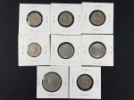 Moedas circuladas da Grã-Bretanha, 5 New Pence 1970, 5 New Pence 1971, 10 New Pence 1975, 20 Pence 2004, 20 Pence 2003, 20 Pence 1999, 20 Pence 1993, 20 Pence 1982.