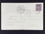 Antigo cartão postal usado francês, 14x9cm.