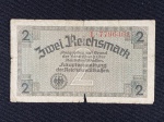Cédula de 2 (Zwei) Reichsmark – Segunda Guerra Mundial – Alemanha – Bastante desgastada, podendo apresentar perdas e rasgos.